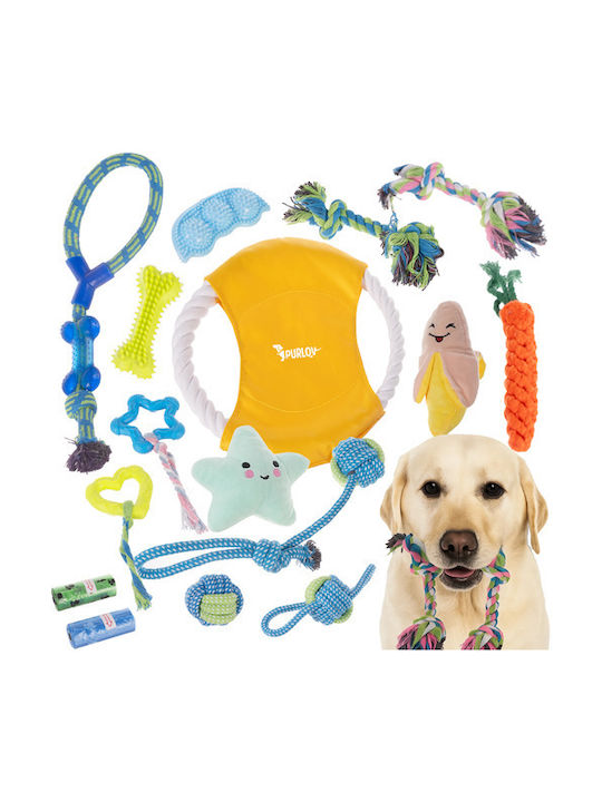 Set of Chewing Tug Dog Toys for Dogs 16 Pieces 00025384