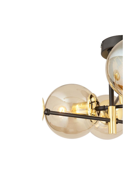 ArteLibre Mar Pendant Light Gold Ball for 4 Bulbs E27