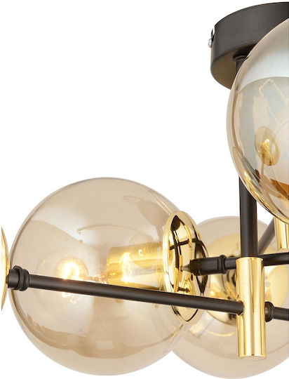 ArteLibre Mar Pendant Light Gold Ball for 4 Bulbs E27