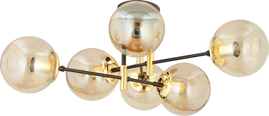 ArteLibre Mar Pendant Light Gold Ball for 4 Bulbs E27