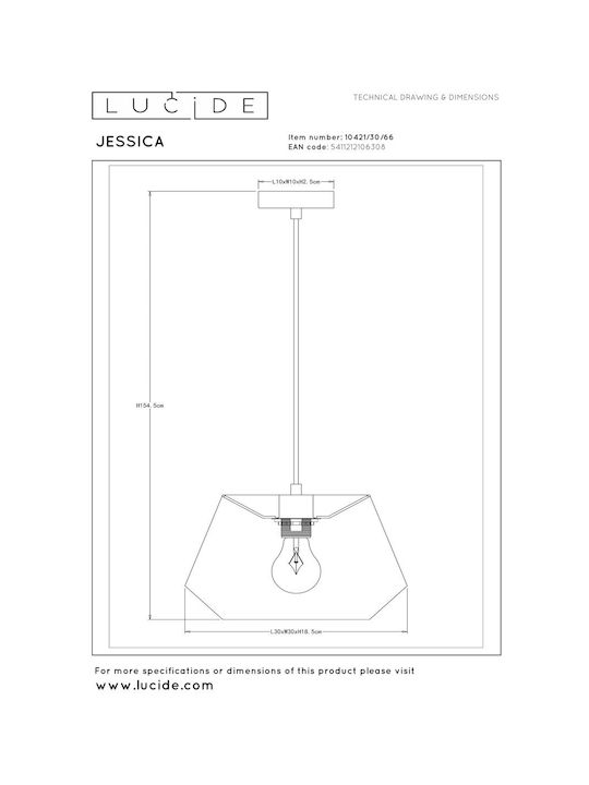 Lucide Lightning Pendant Light Pink with Socket E27