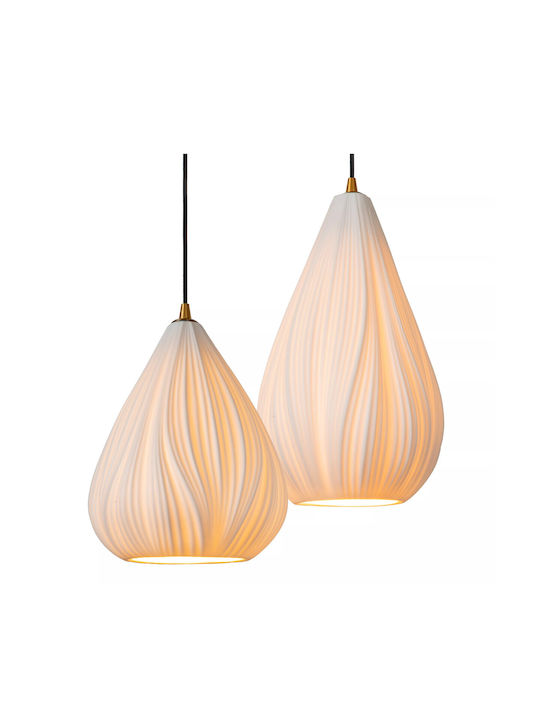 Lucide Lightning Cinzia Pendant Light White for 4 Bulbs E27 55.5x55.5x154cm