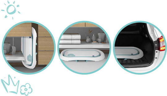 Superbath Termometru LCD Cadă pentru Bebeluşi Idealstore Pliabilă Senzor de Temperatură Picioare Rezistente Finisaj Antiderapant Design Ergonomic Sarcină Maximă 45 Kg Albastru