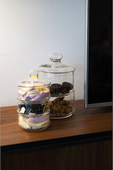Alpina Appliances General Use Glass Jar with Lid Transparent 16x16x28cm