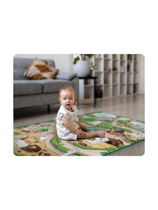 Thermal-resistant Foam Play Mat Children's Room Ideal Store First Steps Drawing Possibility Foldable 120x90 Anti-slip System Impact Protection Zoo