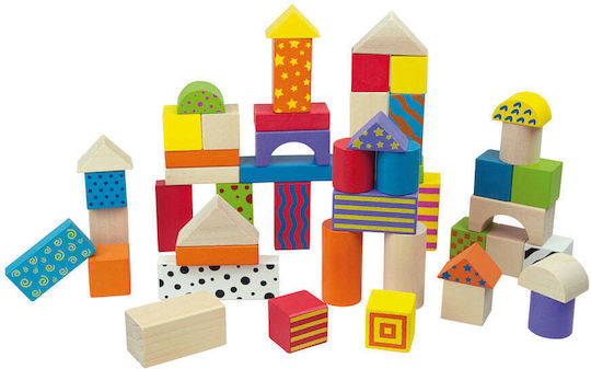 Andreu Toys Wooden Building Blocks Base for 2+ Years 50 Pieces