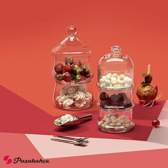 Espiel Patisserie Стъклен Ордьовър Двуместна Прозрачна Ø13xY26.1см Ш11.5xД11.5xВ26.1см 1бр