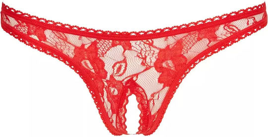 Cottelli Collection Дамска Секси Прашка Автомобил с Червена Дантела