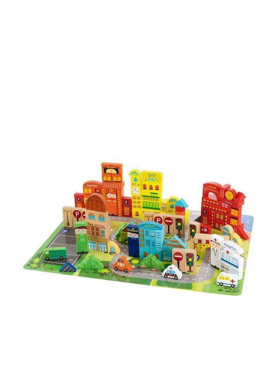 Educational Blocks Carpet Puzzle Type Made Wood 196 Pieces