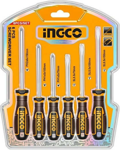 Ingco Σετ 6 Μαγνητικά Κατσαβίδια