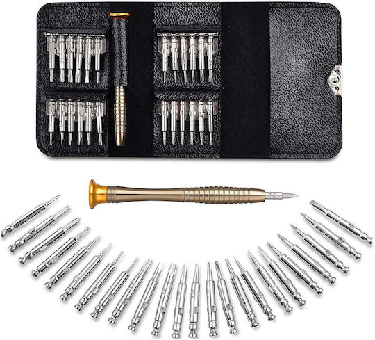Idealstore 25 In 1 Precision Screwdriver Set Torx Phillips Slotted Pentalobe Triangle Triwing Point Screwdrivers Smartphone Tablet Pc Laptop Camera Repairs Magnetic Tips