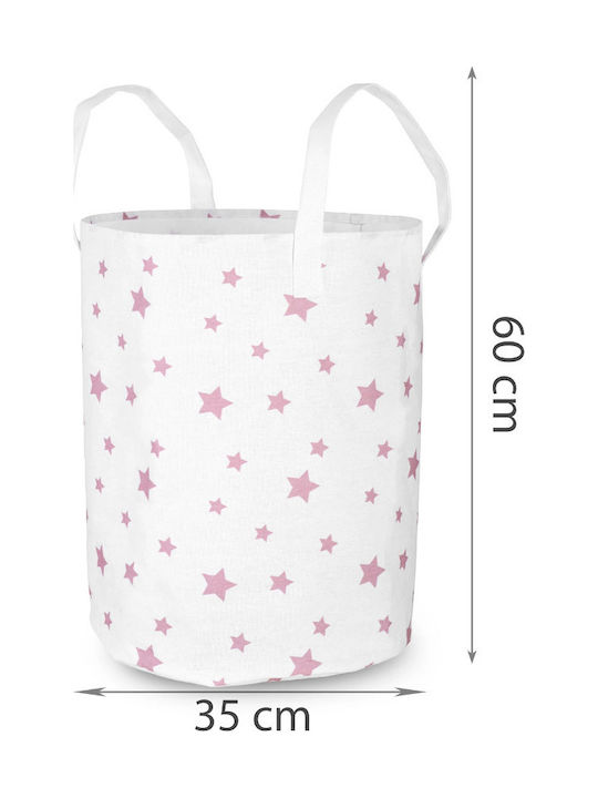 Kinder Wäschekorb aus Stoff Weiß 60x35cm 1Stück