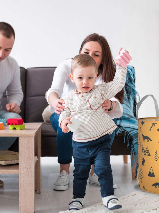 Kinder Aufbewahrungsbox aus Stoff Gelb 60x35cm 1Stück