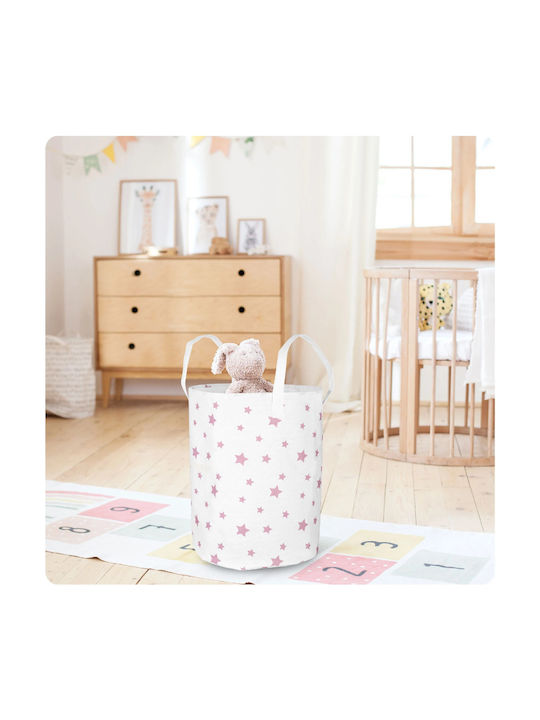 Kinder Wäschekorb aus Stoff Weiß 60x35cm 1Stück