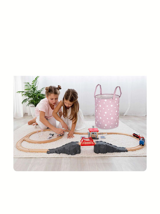 Παιδικό Καλάθι Απλύτων από Ύφασμα Ροζ 60x35cm
