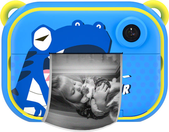 Instant Kids Παιδική Φωτογραφική Μηχανή 12MP με Θερμική Εκτύπωση Dinosaur Μπλε