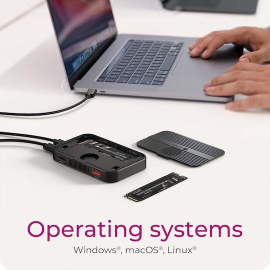 Icy Box USB-C Docking Station με SSD Enclosure Μαύρο (IB-DK4071M-CU31)