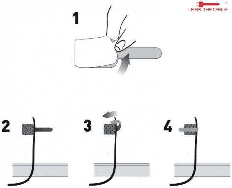 Set de suporturi de cablu Velcro Cable Pro Wall, 50 bucăți, alb