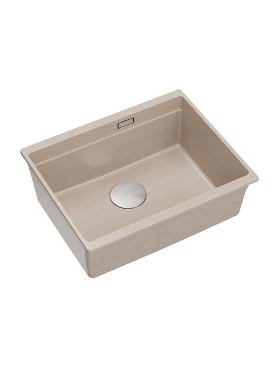 GraniteQ Υποκαθήμενος Νεροχύτης Inox Μ56xΠ45cm Μπεζ