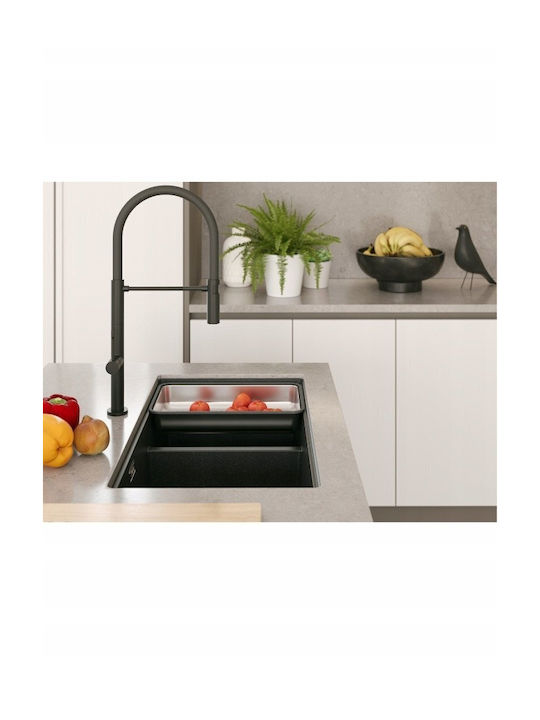 GraniteQ Unterbau Spüle Inox B76xT45cm Braun