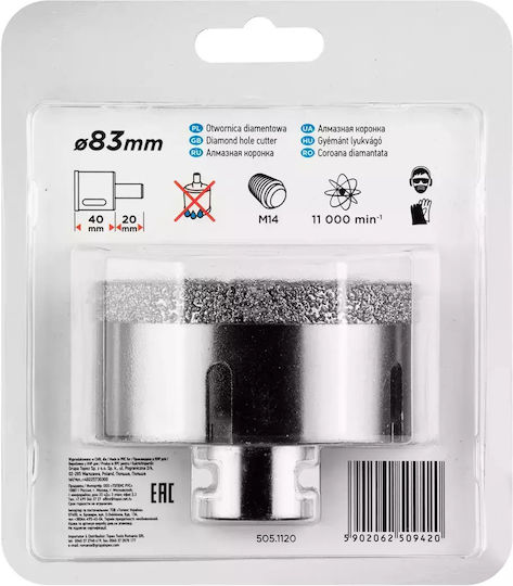 Graphite Ποτηροπρίονο Καροτιέρας με Διάμετρο 83mm για Μπετό και Πλακάκι