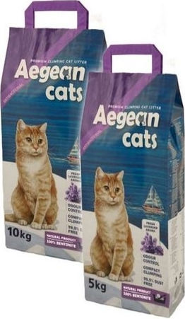 Aegean Cats Nisip pentru Pisici Bentonită Cu granulație fină cu Aromă Lavanda 5kg