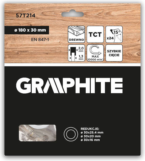 Graphite Carbide Cutting Disc Hole Diameter 180mm with 24 Teeth 1pcs