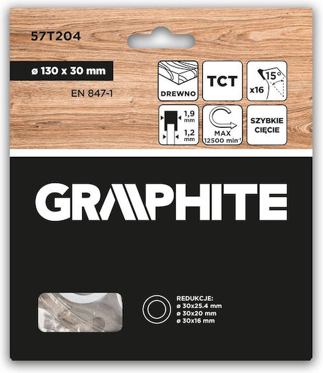 Graphite Carbidului Disc de tăiere cu 16 Dinti 130mm