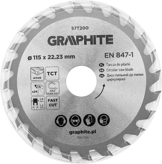 Graphite Carbid Schneidscheibe mit 24 Zähnen 115mm