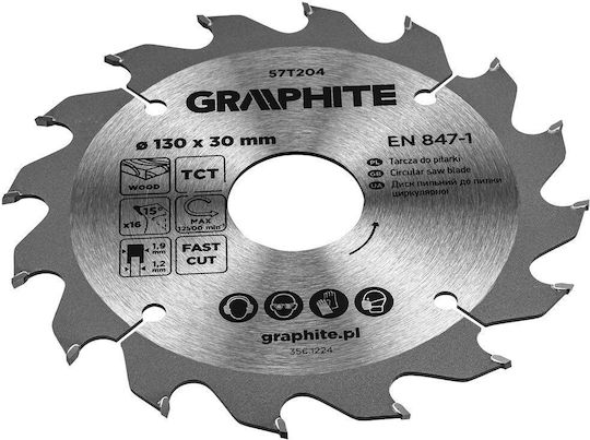 Graphite Carbidului Disc de tăiere cu 16 Dinti 130mm
