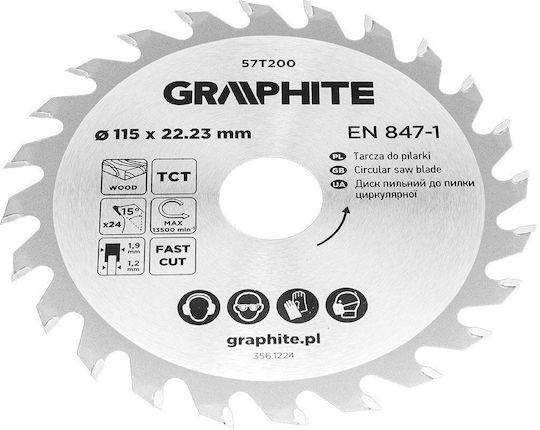 Graphite Carbid Schneidscheibe mit 24 Zähnen 115mm