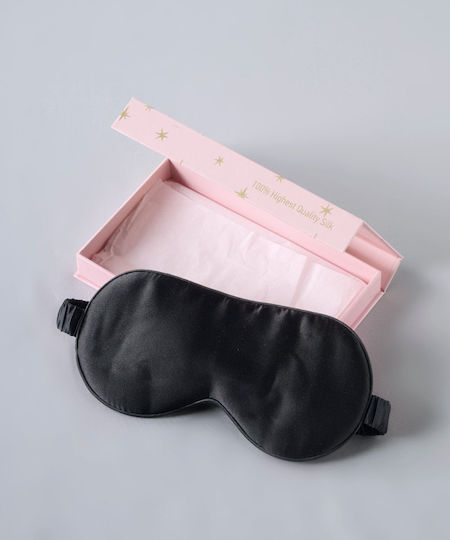 Kentia Stylish Silk Μάσκα Ύπνου Μεταξένια Μαύρη