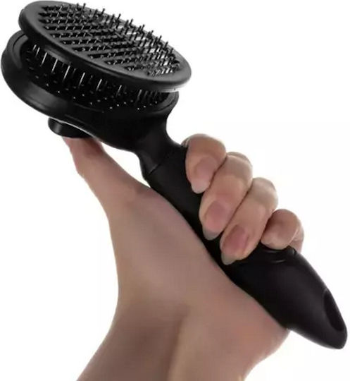 Perie pentru îngrijirea blănii animalelor de companie, cu mâner ergonomic antiderapant, buton pentru îndepărtarea părului de pe peri, ideală pentru clinici veterinare, saloane de toaletaj și utilizare acasă