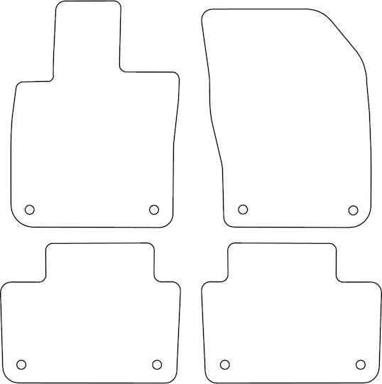 Velour Carpet Set Compatible Volvo S60 Iii 2018 Red Edging