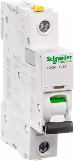 Schneider Electric Αυτόματη Ασφάλεια 4A Μονοπολική AC A9F04104