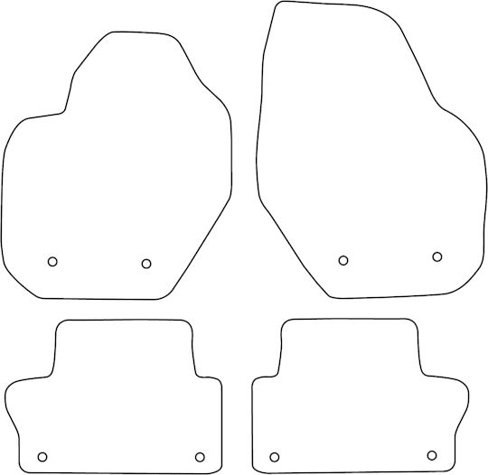 Set Velour Mats Fitting Volvo Xc60 I 2008-2017 Red Edging