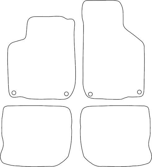 Set Covorașe Velur Potrivite VW Bora 1997-2005 Margine Albastră