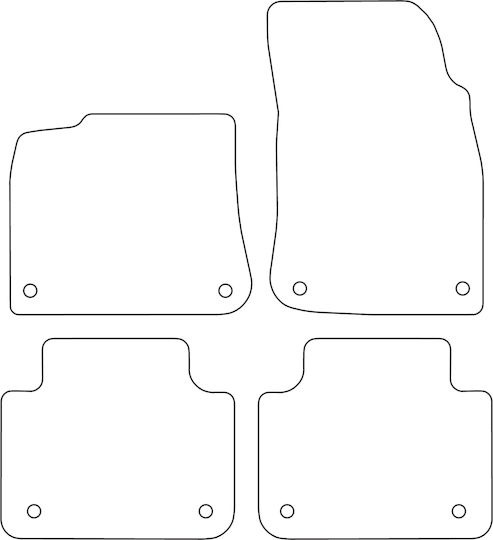 Set Velour Mats Matching Volkswagen Touareg Iii 2018 Blue Edging