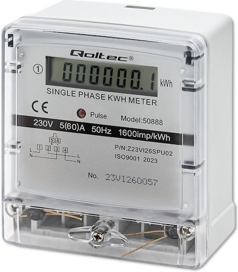 Qoltec Киловатметър За Ел Табло Дигитален Монофазен 50888