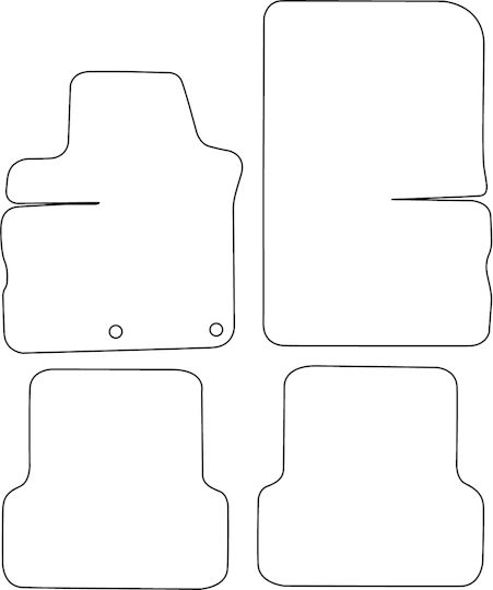 Set Velour Mats Fitting Renault Modus 2004-2012 Red Edging