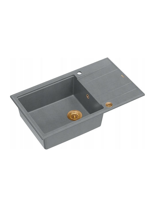 GraniteQ Drop-In Sink Inox W86xD50cm Silver