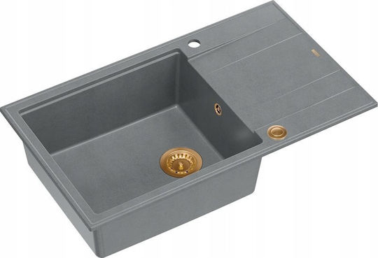 GraniteQ Ένθετος Inox Μ86xΠ50cm Ασημί