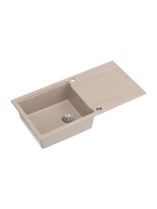 GraniteQ Drop-In Sink Inox W100xD50cm Beige