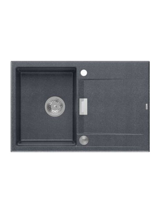 GraniteQ Drop-In Spüle aus Verbundgranulat B76xT50cm Silber