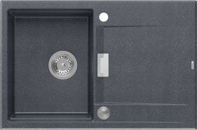 GraniteQ Drop-In Spüle aus Verbundgranulat B76xT50cm Silber