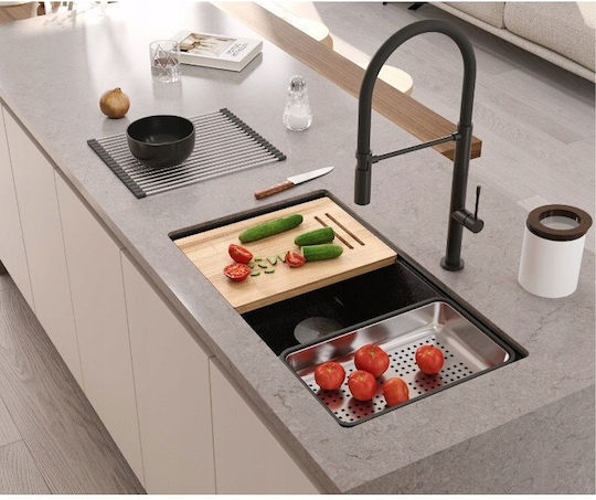 GraniteQ Undermount Sink Synthetic Granite W76xD45cm White