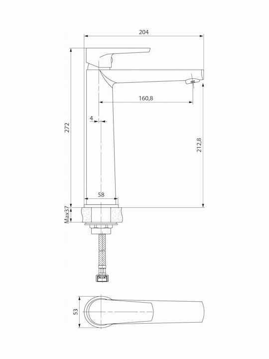 Cersanit Mixing Sink Faucet Black