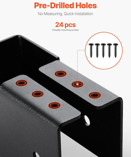 Vevor 24 Pieces Beam Hangers Hidden Beam Hanger 1.93x3.62 Inches/49x92 Mm
