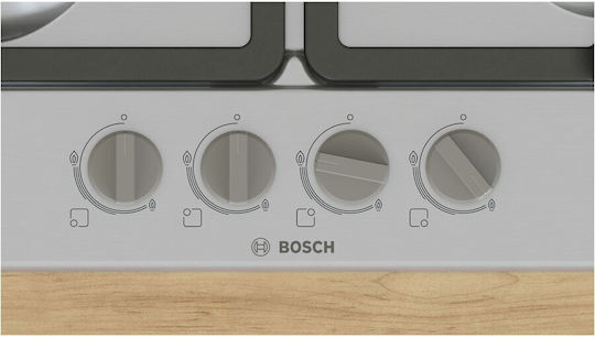 Bosch Serie 4 Erdgas-Kochfeld Autonom 60x52εκ. Silber