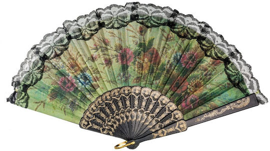 Summertiempo 62435 Damen-Fächer aus Spitze mit Blumenmuster 23cm